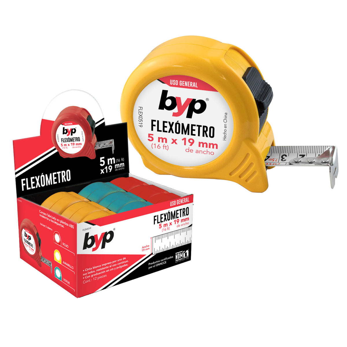 FLEXÓMETRO EN CAJA DE DISPLAY 12 piezas