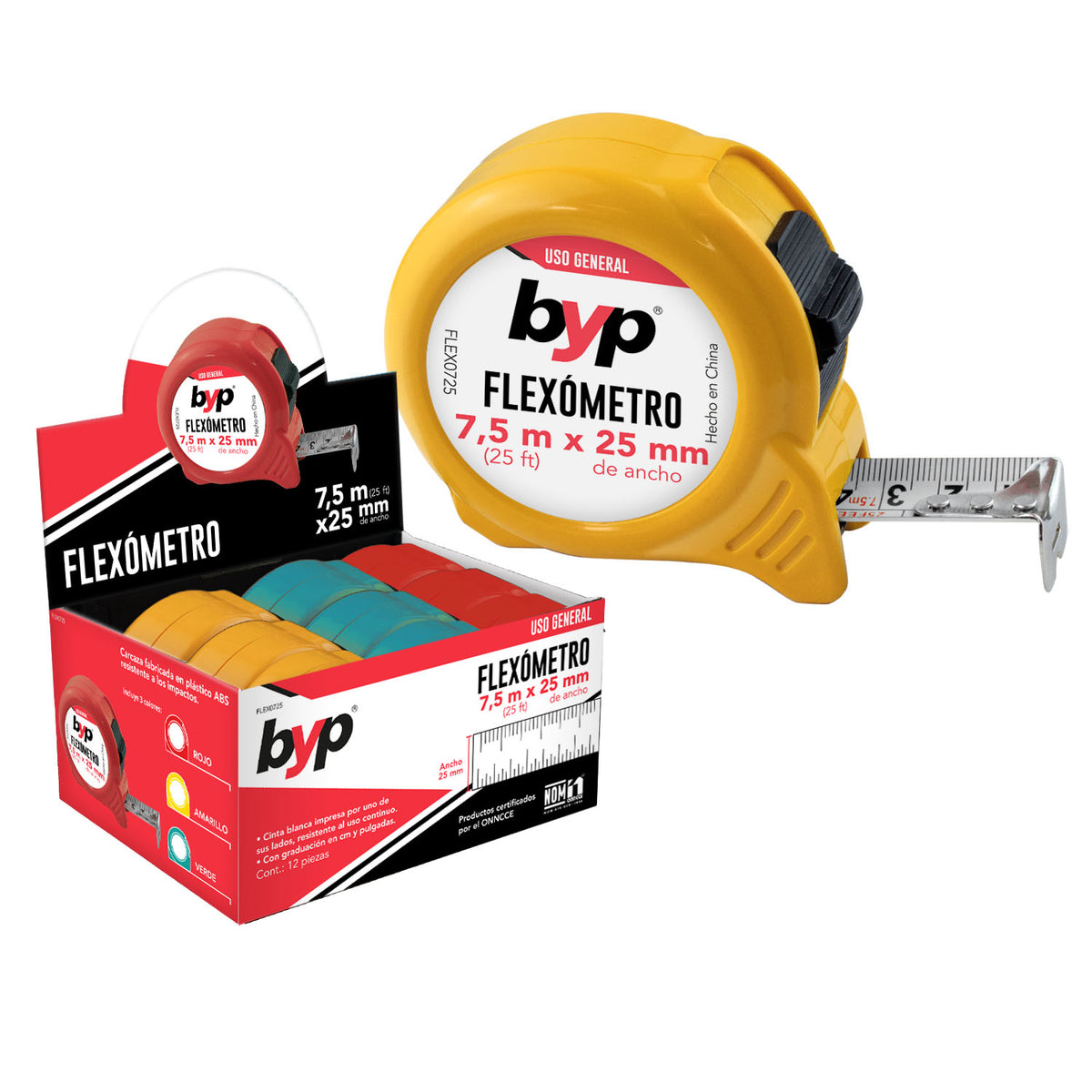 FLEXÓMETRO EN CAJA DE DISPLAY 12 piezas