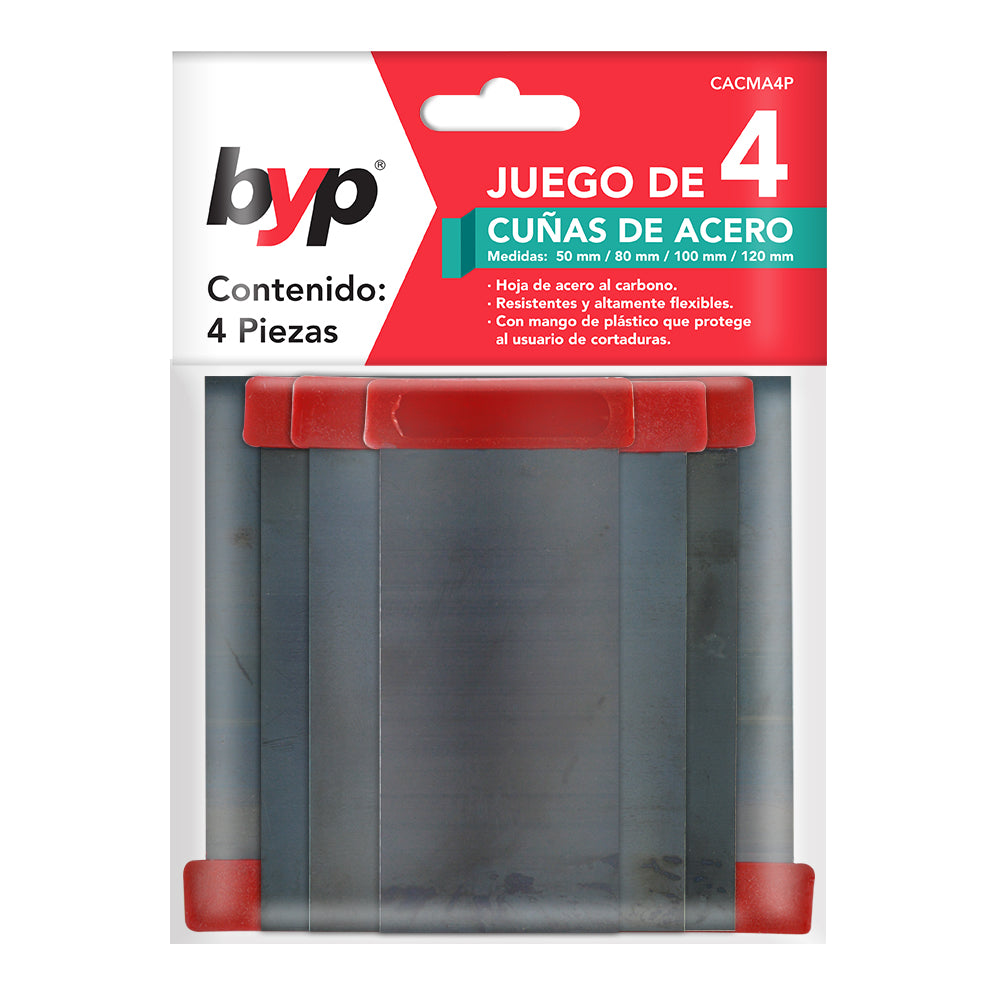 Cuñas de acero con mango (Paquete de 4) - byp