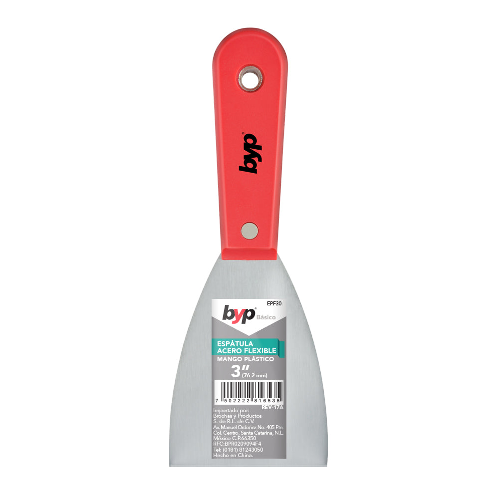 Espátula de acero flexible con mango de plástico - byp