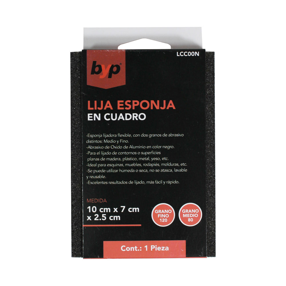 Lija Esponja Byp en cuadro grano fino y medio