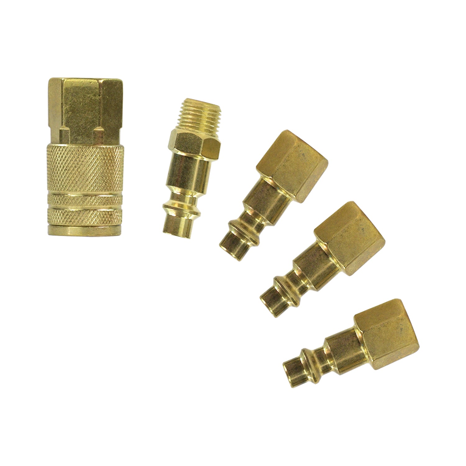 Juego de Cople y Conexiones Rápidas Acero Latonado