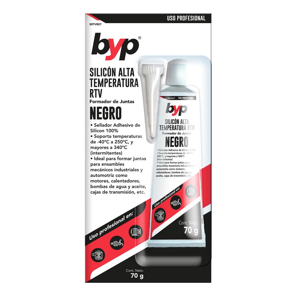 Silicon Alta temperatura RTV Negro 70g