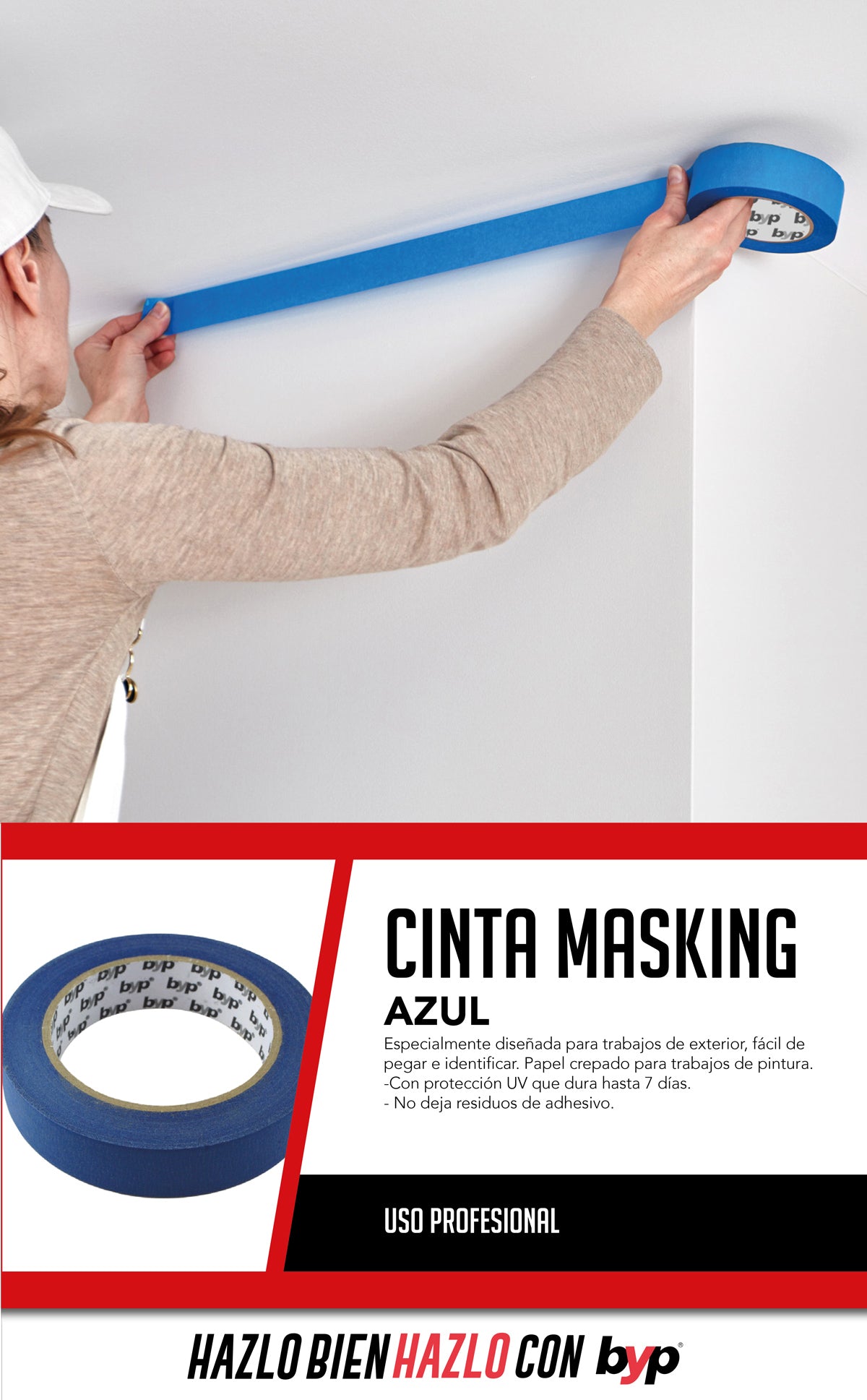 Cinta azul para pintor 3/4