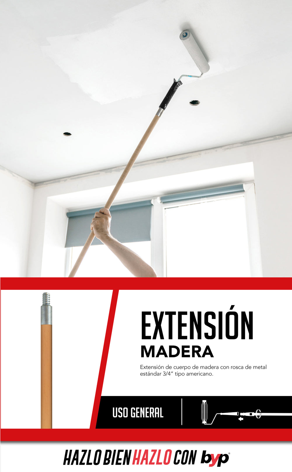 byp | Extensión de madera para rodillo (1.20m)
