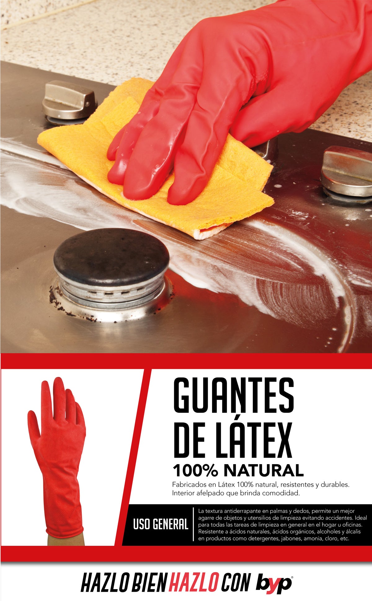 llave inglesa Pesimista análisis Guantes de latex afelpados | byp