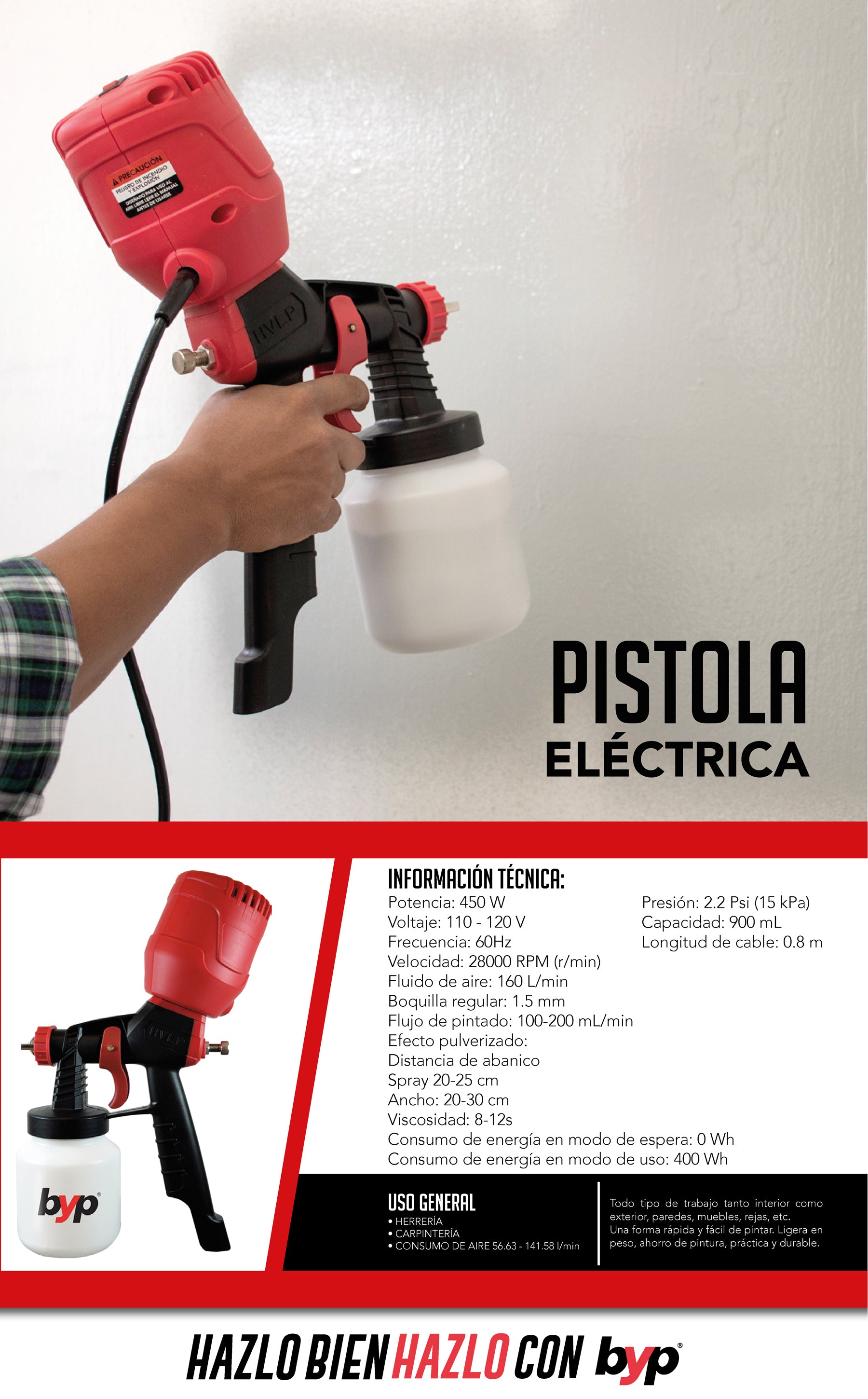 Pistola eléctrica HVLP